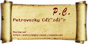 Petrovszky Cézár névjegykártya